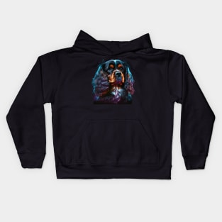 Neon Cavalier King Charles Spaniel Kids Hoodie